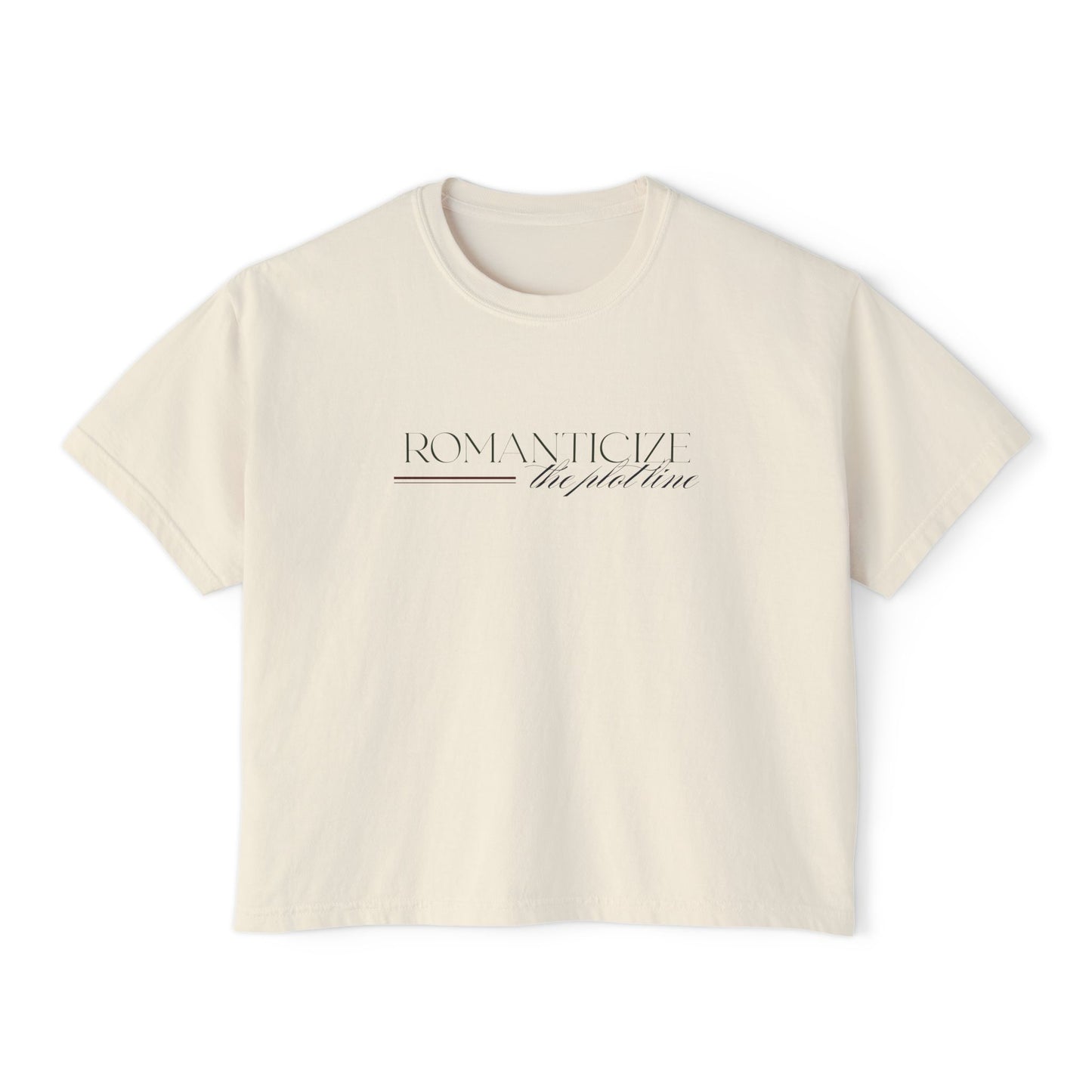 "Romanticize The Plot Line" Cropped Tee