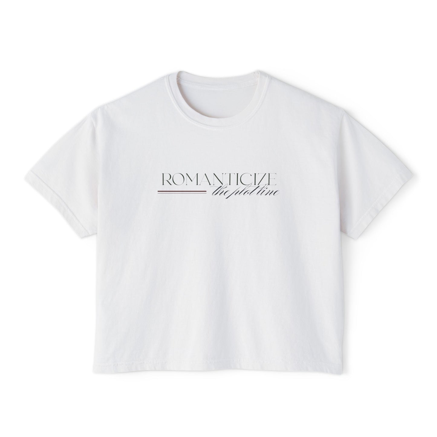 "Romanticize The Plot Line" Cropped Tee